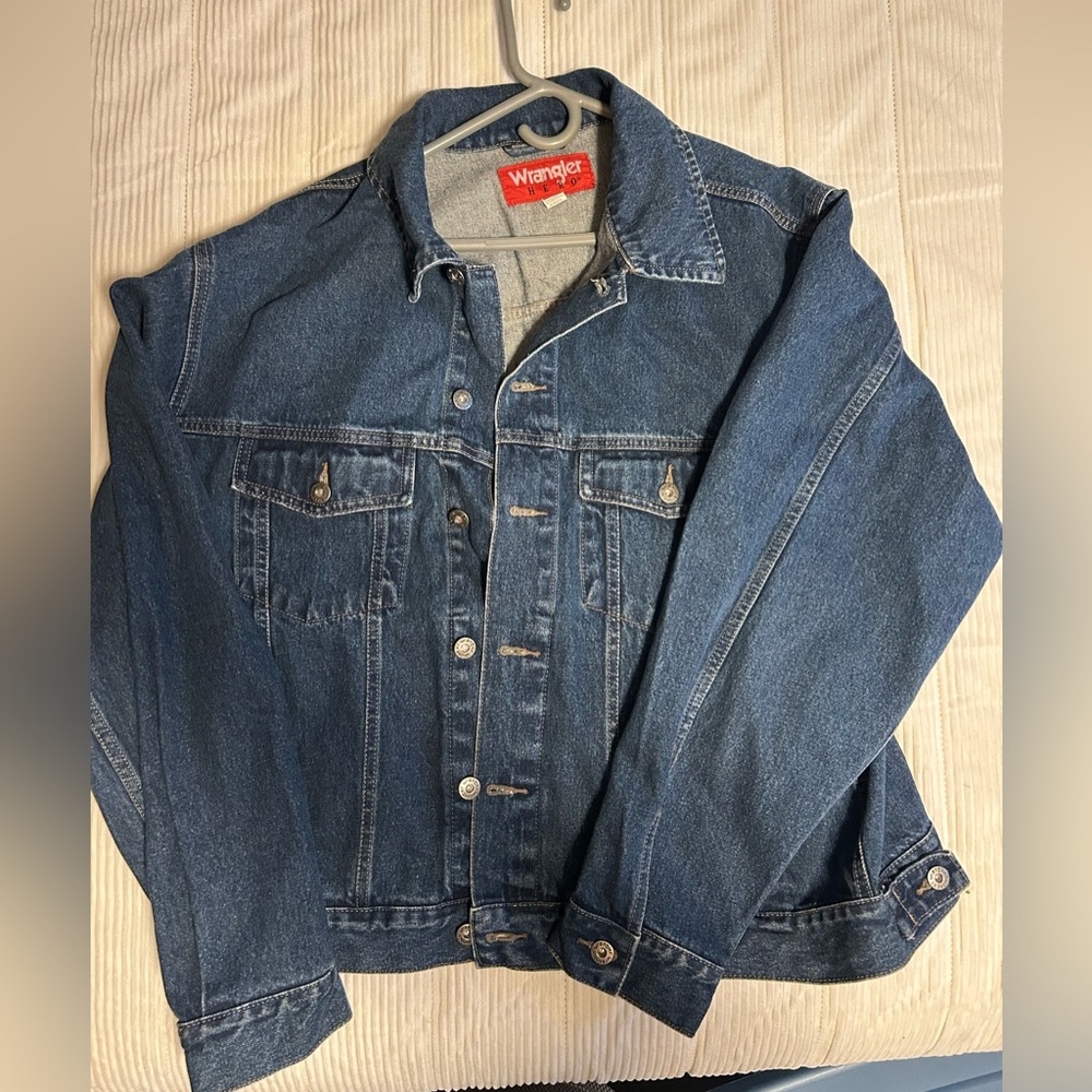 Wrangler Jacket Mens XL Blue Denim Trucker Hero Vintage Workwear Jean Casual